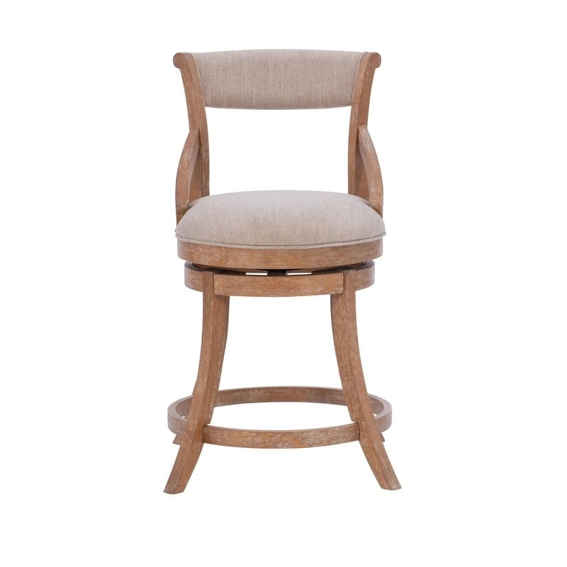 Big & Tall 360° Swivel Counter Stool with Padded Back – Natural, 1-Person Use