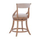 Big & Tall 360° Swivel Counter Stool with Padded Back – Natural, 1-Person Use