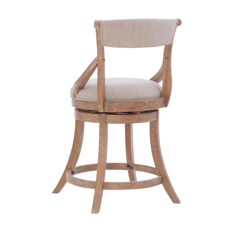 Big & Tall 360° Swivel Counter Stool with Padded Back – Natural, 1-Person Use
