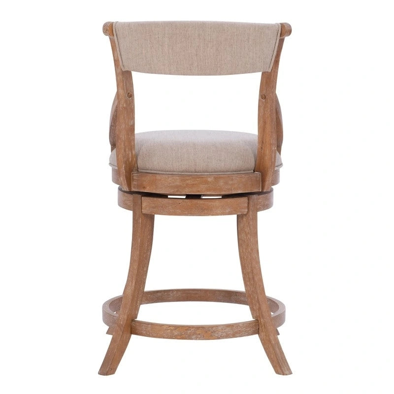 Big & Tall 360° Swivel Counter Stool with Padded Back – Natural, 1-Person Use