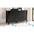 6-Drawer Transitional Dresser with Dovetail Construction – Cherry / Black / White / Grey, 1-Unit