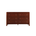 6-Drawer Transitional Dresser with Dovetail Construction – Cherry / Black / White / Grey, 1-Unit