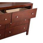 6-Drawer Transitional Dresser with Dovetail Construction – Cherry / Black / White / Grey, 1-Unit