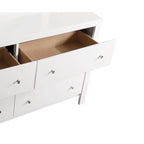 6-Drawer Transitional Dresser with Dovetail Construction – Cherry / Black / White / Grey, 1-Unit
