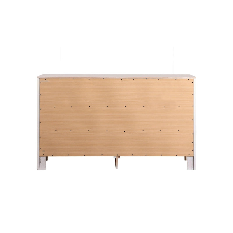 6-Drawer Transitional Dresser with Dovetail Construction – Cherry / Black / White / Grey, 1-Unit
