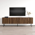 Art Deco Style TV Stand with Matte Finish for TVs up to 85" – Wood, 1-Person Use