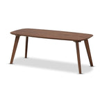Mid-Century Modern Rubberwood Coffee Table with Angled Legs – Walnut, 1-Unit