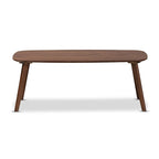 Mid-Century Modern Rubberwood Coffee Table with Angled Legs – Walnut, 1-Unit