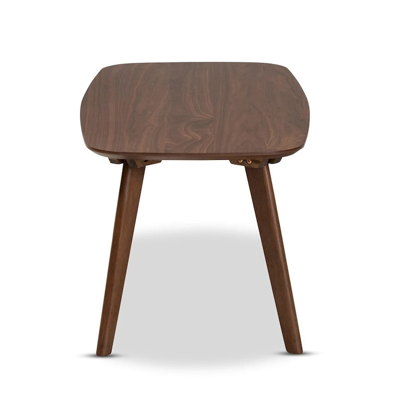 Mid-Century Modern Rubberwood Coffee Table with Angled Legs – Walnut, 1-Unit
