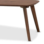 Mid-Century Modern Rubberwood Coffee Table with Angled Legs – Walnut, 1-Unit