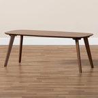 Mid-Century Modern Rubberwood Coffee Table with Angled Legs – Walnut, 1-Unit