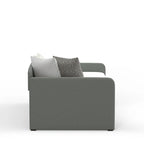 Scalloped Daybed with Roll-Out Trundle – Grey / Beige / Stone, 1–2 Person Use