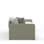 Scalloped Daybed with Roll-Out Trundle – Grey / Beige / Stone, 1–2 Person Use