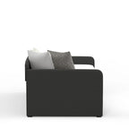 Scalloped Daybed with Roll-Out Trundle – Grey / Beige / Stone, 1–2 Person Use