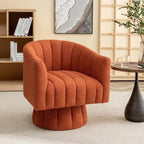 Velvet Swivel Accent Barrel Chair – White / Green / Black / Orange, 1-Person Use