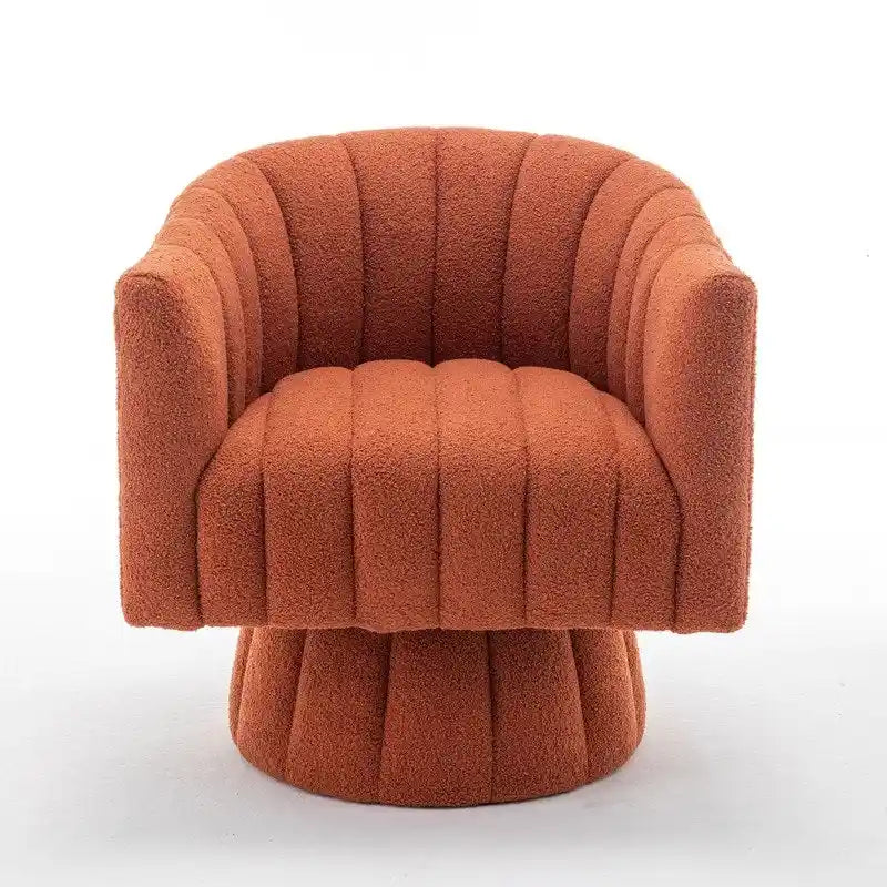 Velvet Swivel Accent Barrel Chair – White / Green / Black / Orange, 1-Person Use