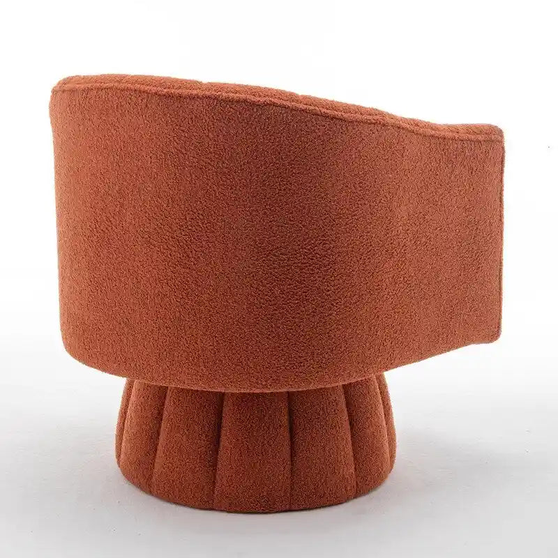 Velvet Swivel Accent Barrel Chair – White / Green / Black / Orange, 1-Person Use