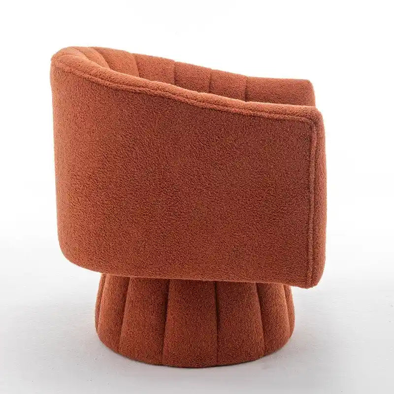 Velvet Swivel Accent Barrel Chair – White / Green / Black / Orange, 1-Person Use