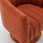 Velvet Swivel Accent Barrel Chair – White / Green / Black / Orange, 1-Person Use