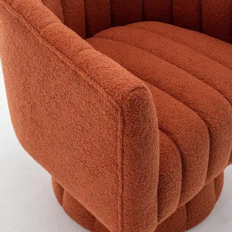 Velvet Swivel Accent Barrel Chair – White / Green / Black / Orange, 1-Person Use