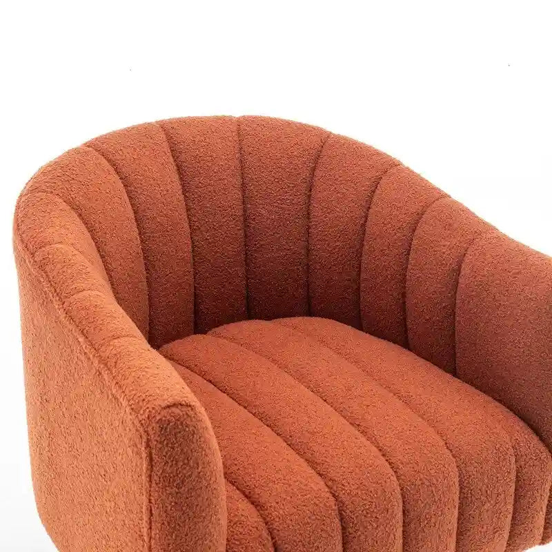 Velvet Swivel Accent Barrel Chair – White / Green / Black / Orange, 1-Person Use