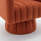 Velvet Swivel Accent Barrel Chair – White / Green / Black / Orange, 1-Person Use