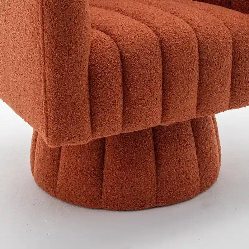 Velvet Swivel Accent Barrel Chair – White / Green / Black / Orange, 1-Person Use