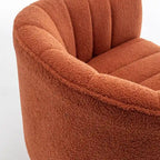 Velvet Swivel Accent Barrel Chair – White / Green / Black / Orange, 1-Person Use