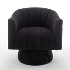 Velvet Swivel Accent Barrel Chair – White / Green / Black / Orange, 1-Person Use