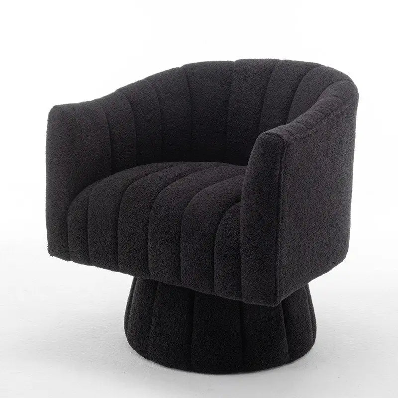 Velvet Swivel Accent Barrel Chair – White / Green / Black / Orange, 1-Person Use