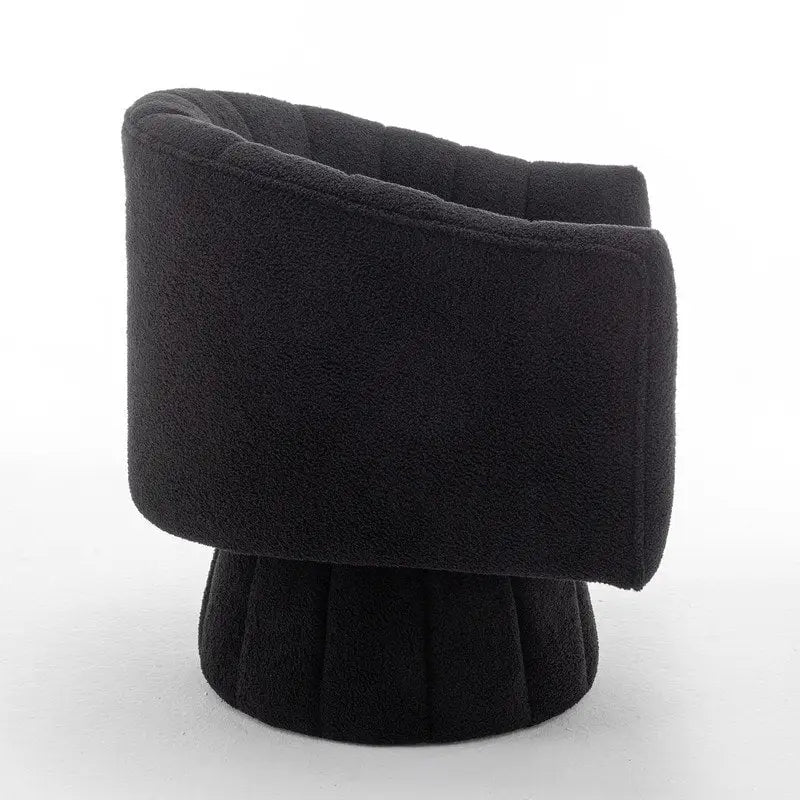 Velvet Swivel Accent Barrel Chair – White / Green / Black / Orange, 1-Person Use