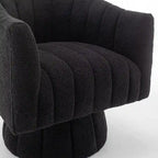 Velvet Swivel Accent Barrel Chair – White / Green / Black / Orange, 1-Person Use