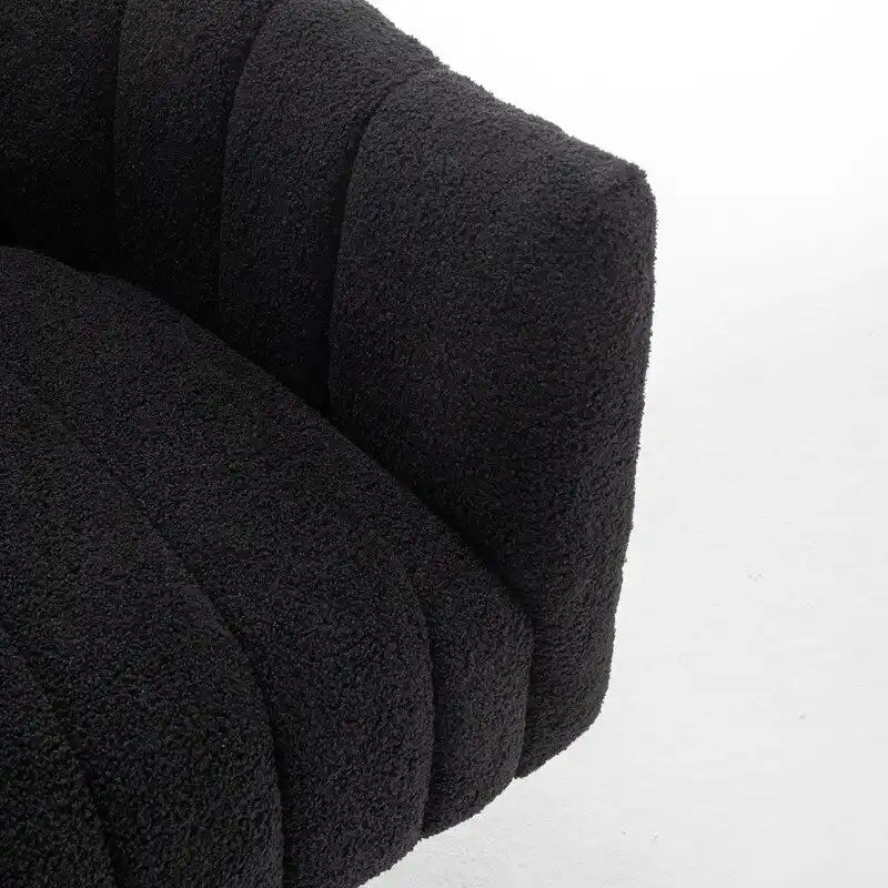 Velvet Swivel Accent Barrel Chair – White / Green / Black / Orange, 1-Person Use