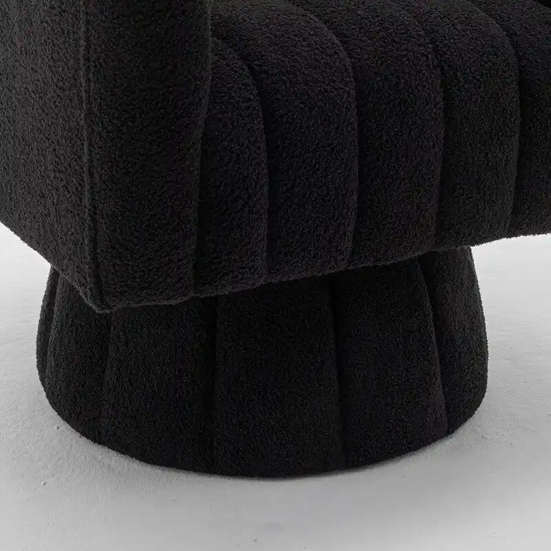 Velvet Swivel Accent Barrel Chair – White / Green / Black / Orange, 1-Person Use