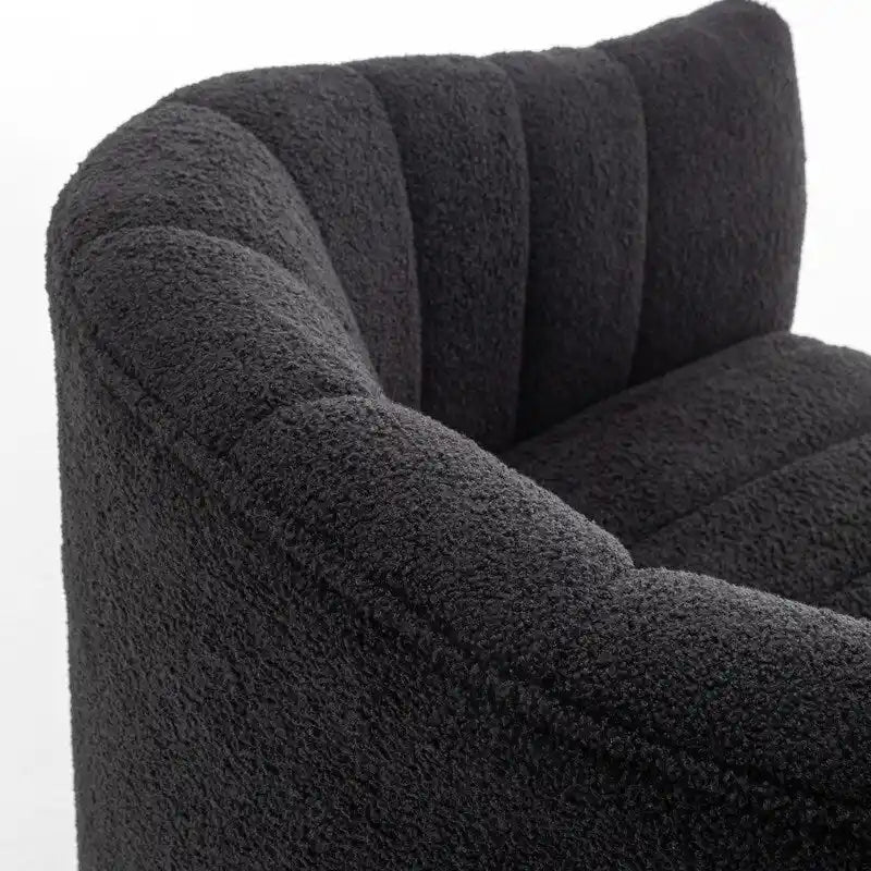Velvet Swivel Accent Barrel Chair – White / Green / Black / Orange, 1-Person Use