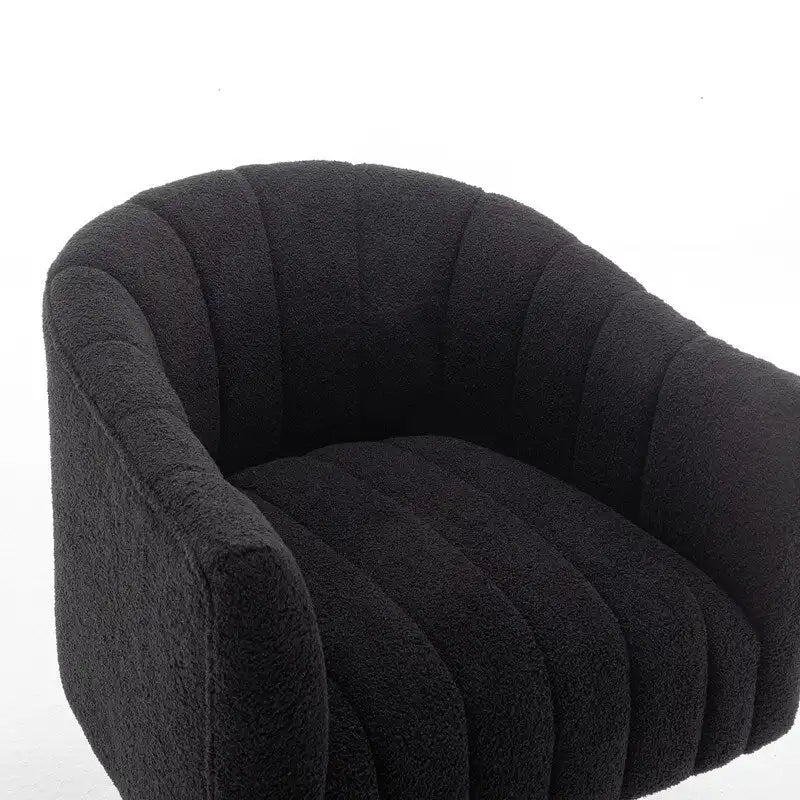 Velvet Swivel Accent Barrel Chair – White / Green / Black / Orange, 1-Person Use