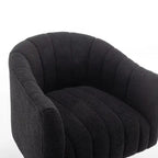 Velvet Swivel Accent Barrel Chair – White / Green / Black / Orange, 1-Person Use