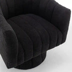 Velvet Swivel Accent Barrel Chair – White / Green / Black / Orange, 1-Person Use