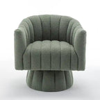 Velvet Swivel Accent Barrel Chair – White / Green / Black / Orange, 1-Person Use