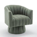 Velvet Swivel Accent Barrel Chair – White / Green / Black / Orange, 1-Person Use