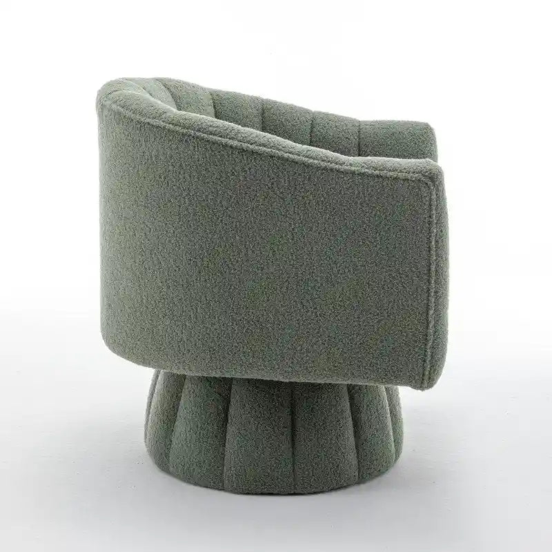 Velvet Swivel Accent Barrel Chair – White / Green / Black / Orange, 1-Person Use
