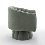 Velvet Swivel Accent Barrel Chair – White / Green / Black / Orange, 1-Person Use