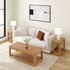 Solid Pine Wood Rectangular Coffee Table with Bottom Shelf – Pecan / Walnut, 1-Unit