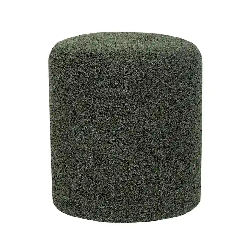 Small Fabric Footrest Ottoman Stool with Wood Frame – White / Dark Orange / Ginger / Dark Green, 1-Person Use