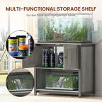 40-50 Gallon Aquarium Stand with Storage Cabinet – Black / Grey / Brown, 1-Unit