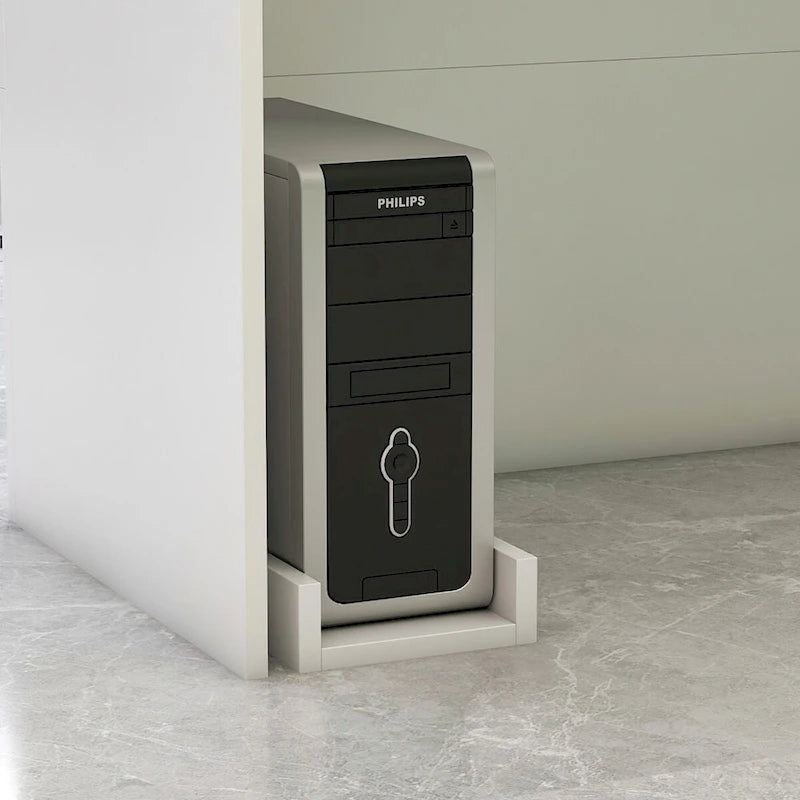 L-Shaped Reception Desk with Open, Closed and Lockable Storage, File Drawer and Privacy Panels – White / Black / Marble, 1-Person Use
