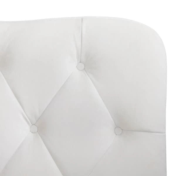 Button-Tufted Camel-Back Upholstered Bed with Padded Headboard – Sand Fabric / White Velvet / Grey Velvet, Full / Queen