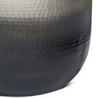 Boho Drum-Shape Textured Metal Side Table – Silver Ombre / Gold Ombre / Copper Ombre, 1-Unit