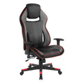 Gaming Chair with Lumbar Support and Headrest in Bonded Leather – Red / Blue / Grey, 1-Person Use