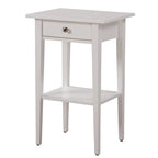 1-Drawer Wooden Nightstand with Open Shelf and Metal Glides – Black / Silver Champagne / Blue / Yellow / Oak / White / Cherry / Cappuccino / Pink / Smoked Gray / Beige, 1-Unit